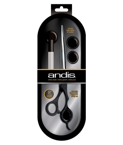 Andis Premium 8" Curved Shear For Professional Pet Groomer - Right Handed - abkgrooming