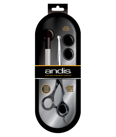 Andis Premium 6.5" Curved Ball Tip Shear For Pet Groomers- Right Handed - abkgrooming