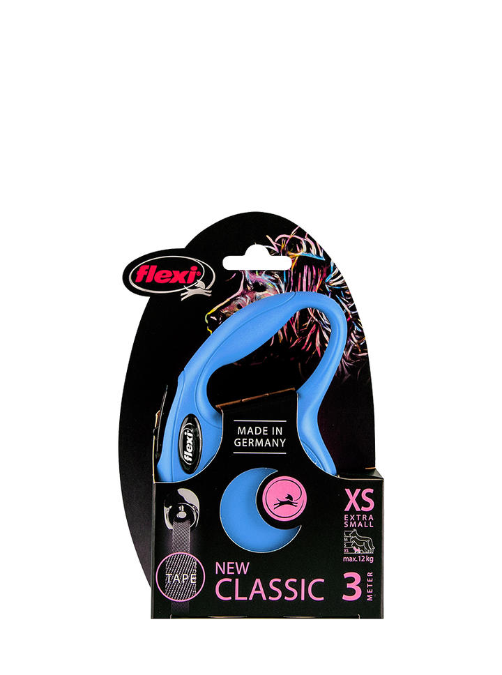 Flexi New Classic Automatic Dog Leash Pause and Lock Nylon Tape,  XS