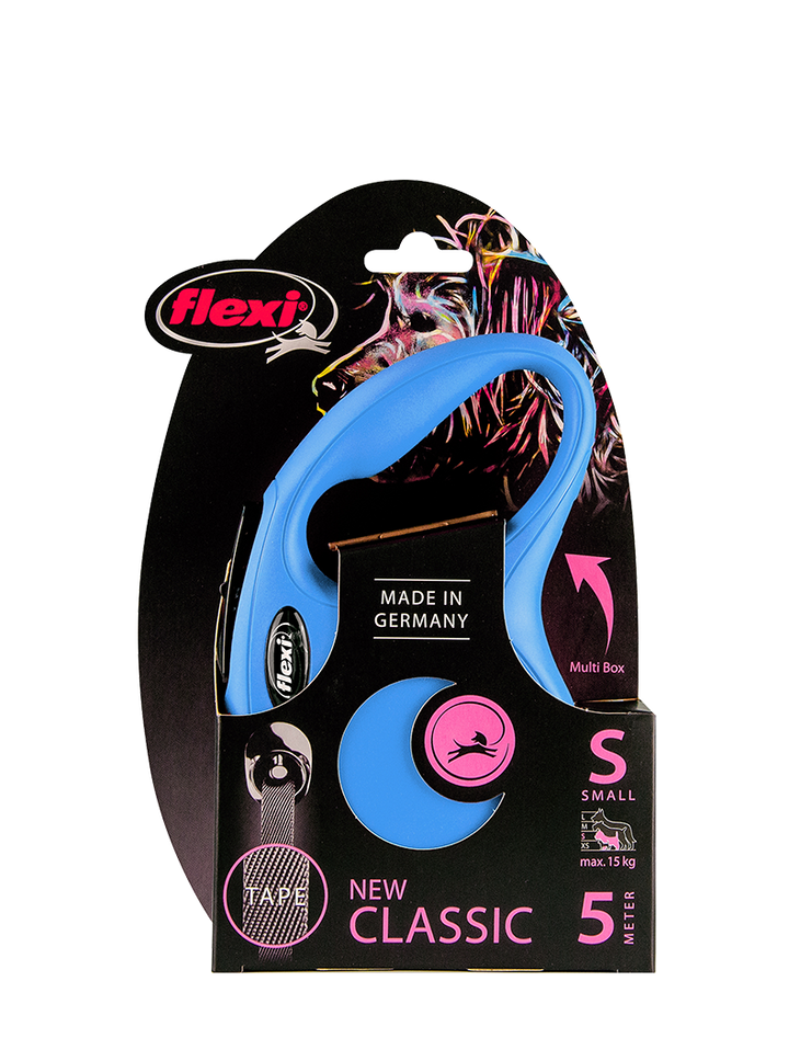 Flexi New Classic Automatic Dog Leash Pause and Lock Nylon Tape, Small