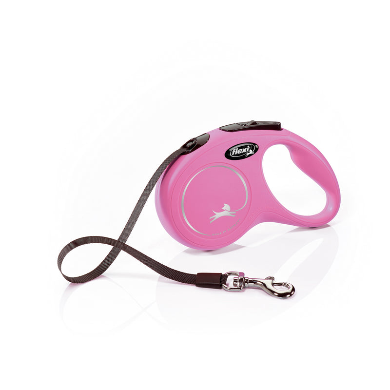 Flexi New Classic Automatic Dog Leash Pause and Lock Nylon Tape, Small