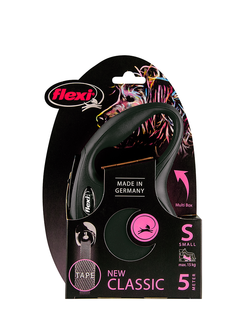 Flexi New Classic Automatic Dog Leash Pause and Lock Nylon Tape