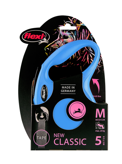 Flexi New Classic Automatic Dog Leash Pause and Lock Nylon Tape,  Medium