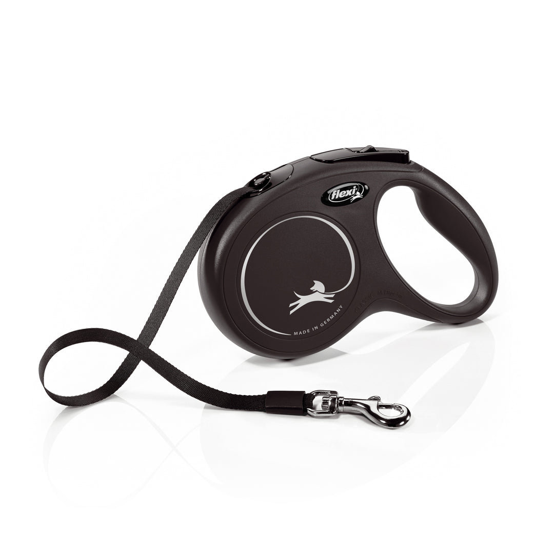 Flexi New Classic Automatic Dog Leash Pause and Lock Nylon Tape,  Medium