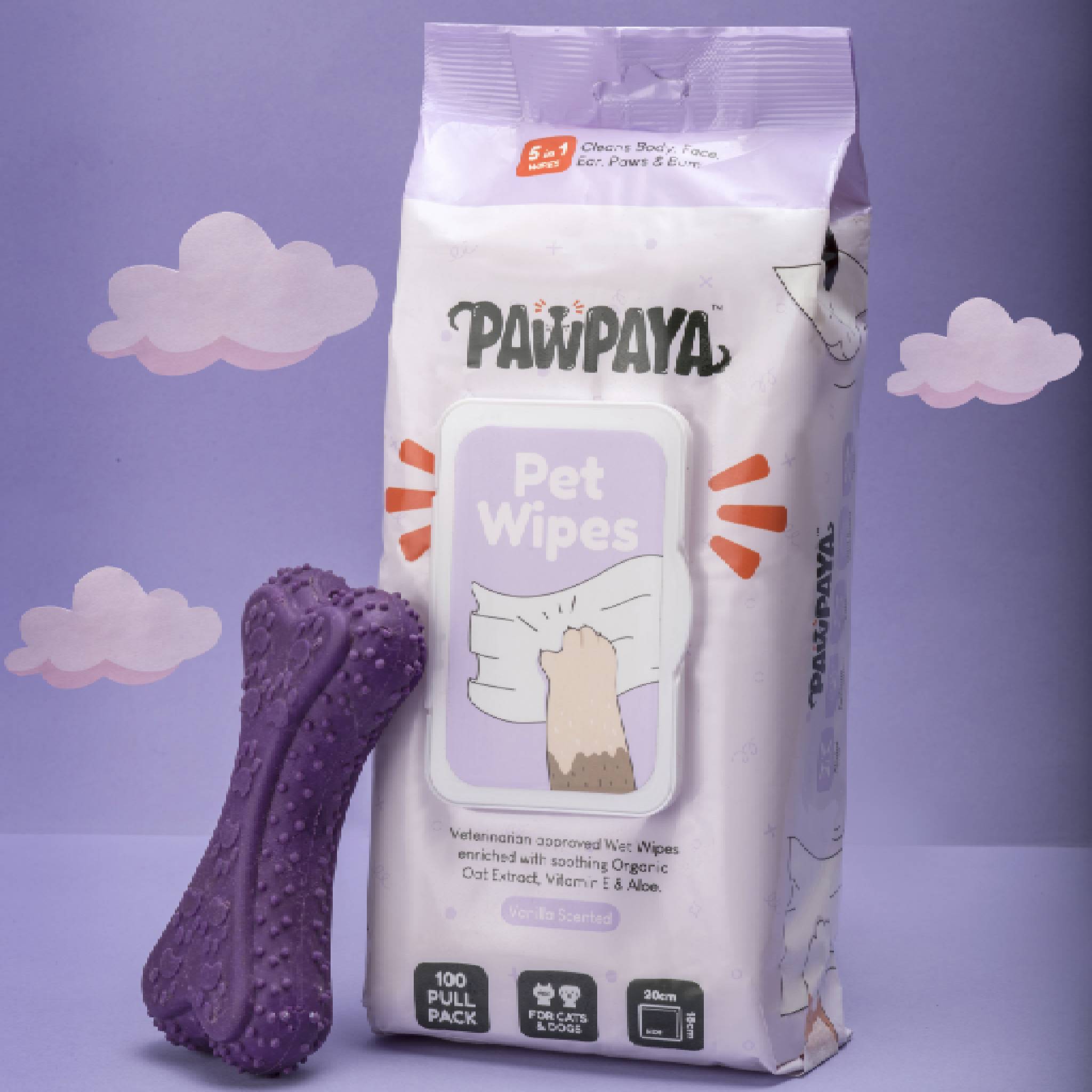 Pawpaya Pet Wipes Made for All Cats and Dogs | 40 Pull Pack