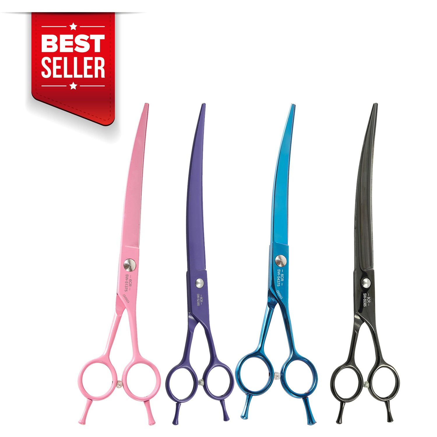 Swan Curved Scissors for Pets Assorted Colour - 8.5 inch