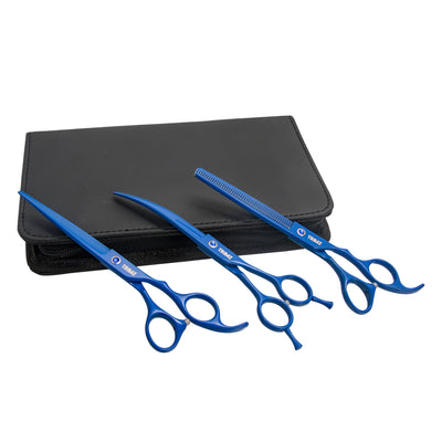 Trimz Trendy Pet Grooming Scissors Kit, 7" - Royal Blue