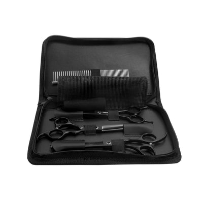 Trimz Trendy Pet Grooming Scissors Kit, 7" - Jet Black