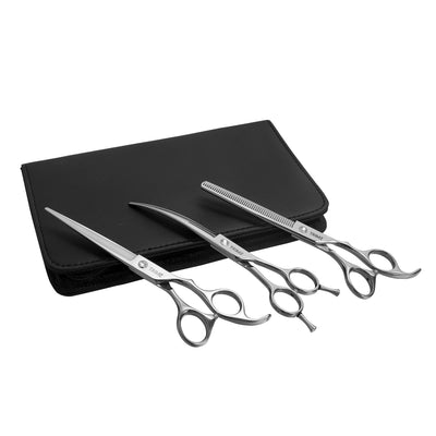 Trimz Trendy Pet Grooming Scissors Kit, 7" - Sparkling Silver