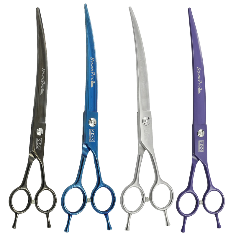 Swan Curved Scissors for Pets Assorted Colour - 7.5 inch