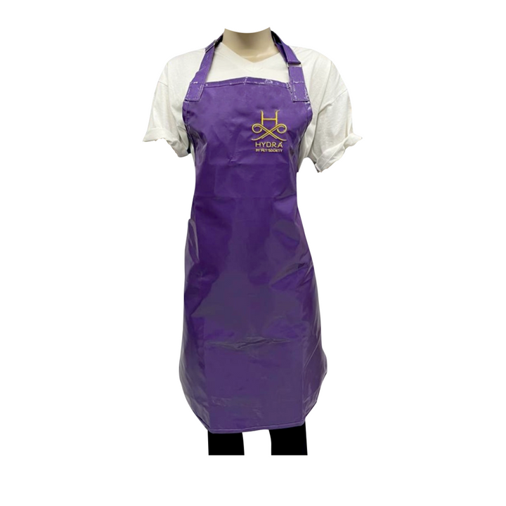 Hydra Purple Pet Grooming Apron (HD0026) – Stylish, waterproof apron for professional dog groomers, adjustable strap, vibrant color, and durable design, perfect for pet grooming and bathing.