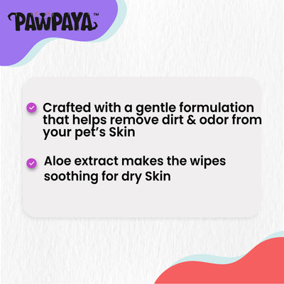 Pawpaya Pet Wipes Made for All Cats and Dogs | 40 Pull Pack