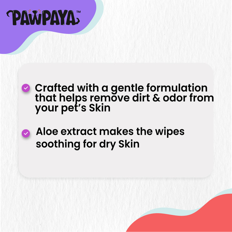 Pawpaya Pet Wipes Made for All Cats and Dogs | 40 Pull Pack