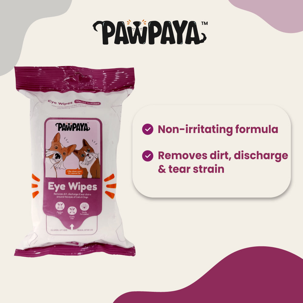 Pawpaya Pet Eye Wipes Made for All Cats and Dogs | 25 Wipes