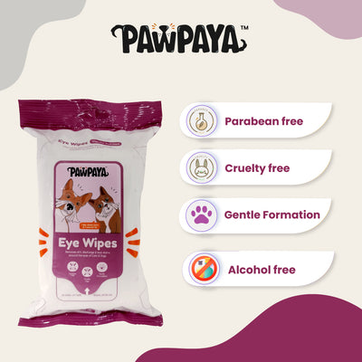 Pawpaya Pet Eye Wipes Made for All Cats and Dogs | 25 Wipes