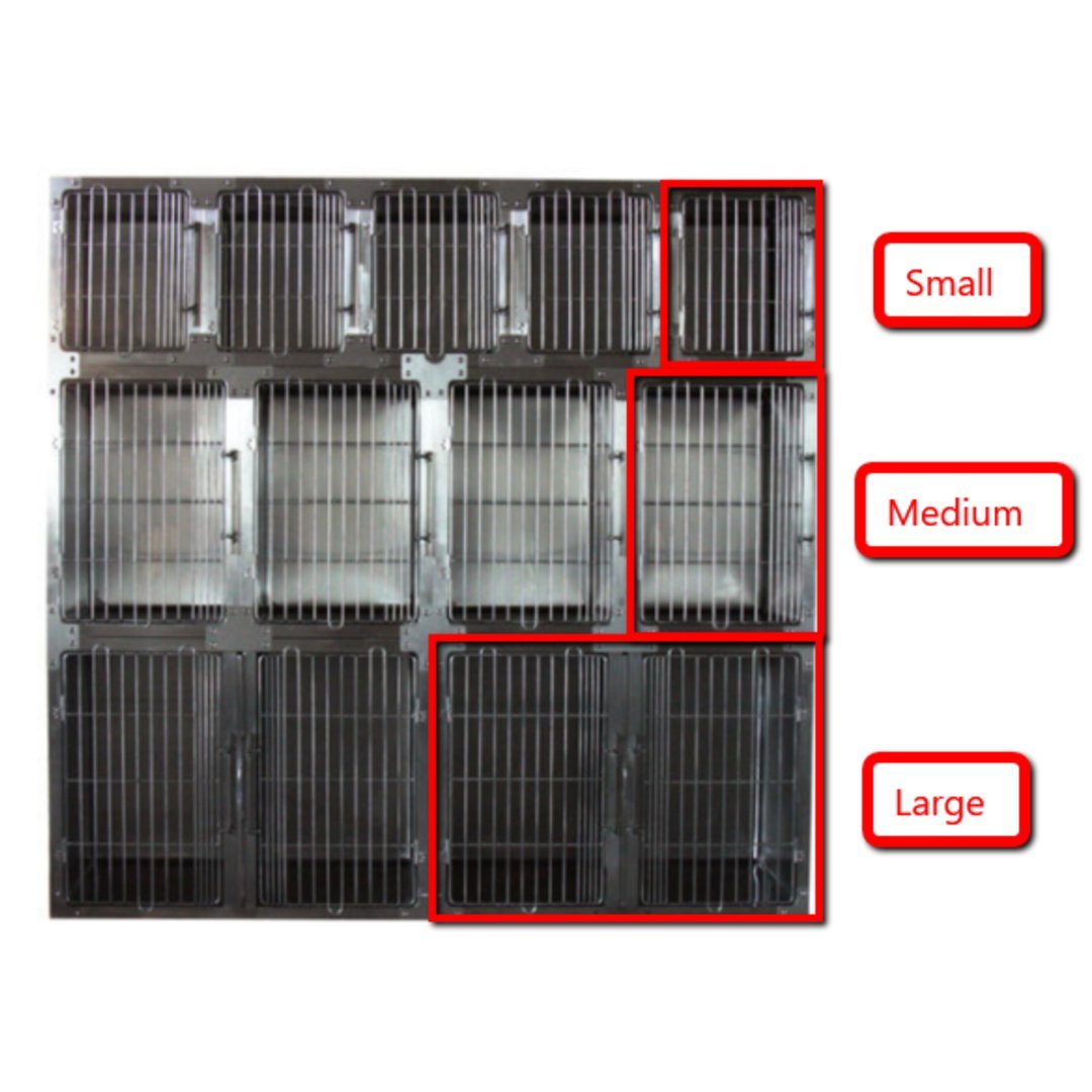 Stainless Steel Modular Cage/Kennel SystemStainless Steel Round Corner Modular Cage- M with Drainage System.